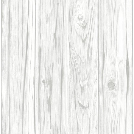 InHome White Barnwood Vinyl Peel And Stick Wallpaper, 198-in by 20.5-in, 28.2 sq. ft