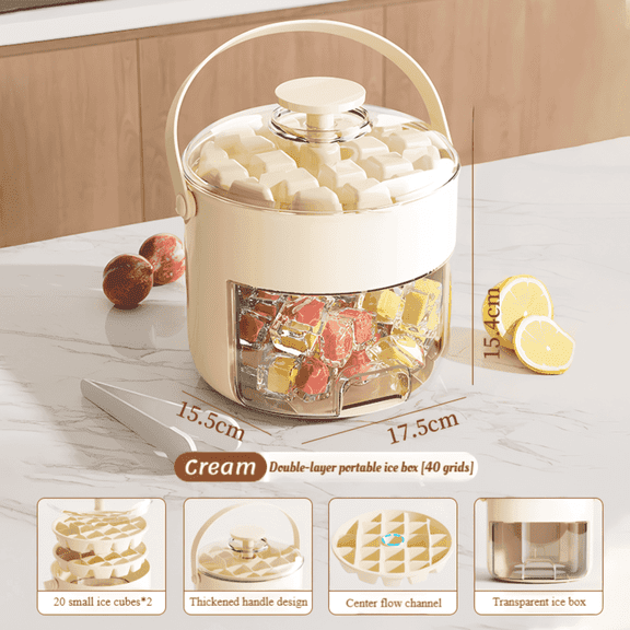 SYKIXIB 2-Pack Ice Cube Trays with Lids & Storage Bin - Easy Release Silicone Mold for Freezer, Perfect for Whiskey, Cocktails, Coffee & Drinks