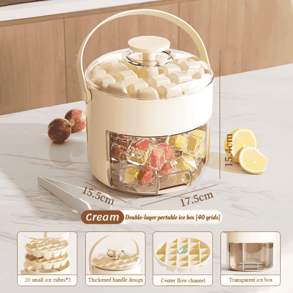 SYKIXIB Ice Cube Trays with Lids & Storage Bin - Easy Release Silicone Mold for Freezer, Perfect for Whiskey, Cocktails, Coffee & Drinks