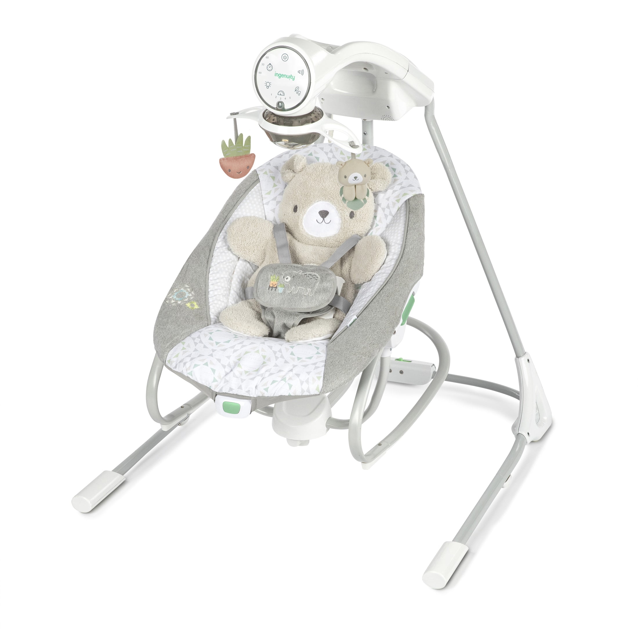 InLighten Soothing Swing & Rocker, Vibrating Swivel Infant Seat