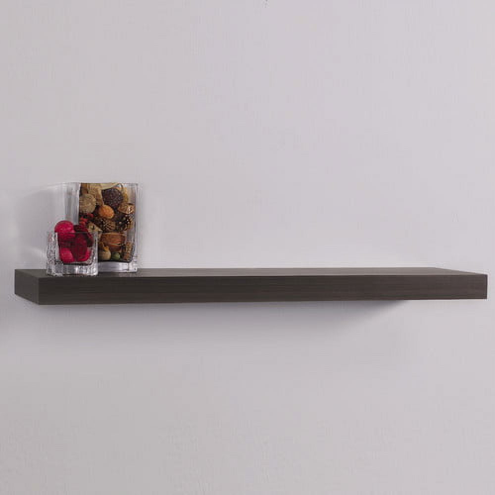 InPlace 36W x 10Dx 2H Inch Chicago Bracket less Floating Shelf, Espresso