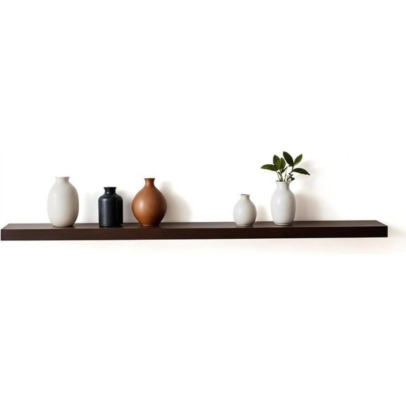 InPlace Pecan Hidden Bracket Shelf, 8" D x 48" W x 1.50" H, 9603015E