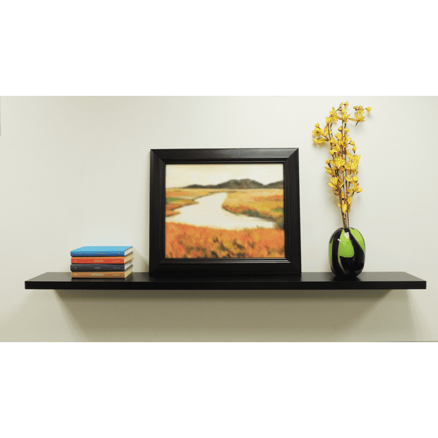 InPlace Shelves Rectangle Wood Modern Slim Line Floating Wall Shelf