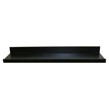 InPlace Shelves Rectangle Wood Wall Mounted Long Floating Picture Ledge Shelf, One, 72Wx4.5Dx3.5H, Black