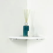 InPlace Shelves Triangle Wood Modern Wall Mount Wood Corner Shelf Kit, One, 10Wx10Dx1.88H, White