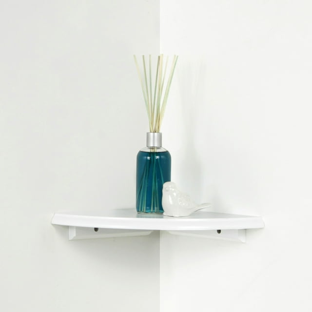 InPlace Shelves Triangle Wood Modern Wall Mount Wood Corner Shelf Kit