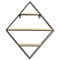 thumbnail image 1 of InPlace Shelving, 16x19 inch, Metal Diamond Shaped Wall-Mounted Wall Shelf, Light Oak Brown, 1 of 5