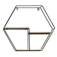 thumbnail image 1 of InPlace Shelving, 18.9Wx3.9Dx16.6H Metal 3-Tier Hexagon Wall-Mounted Rustic Shelf, Oak, 1 of 5