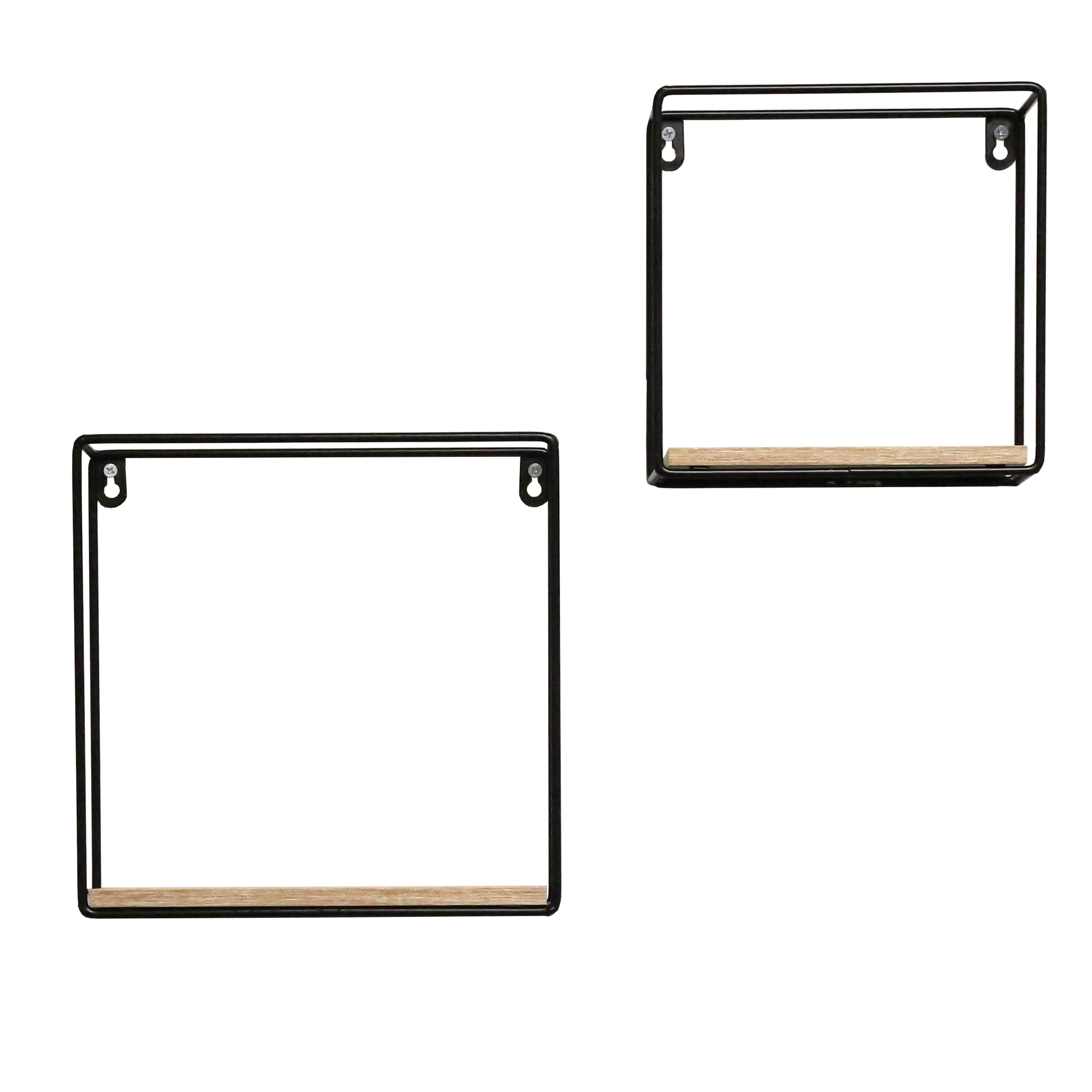 InPlace Shelving Kitchen Set 9"x9" and 8"x 8" Floating Shelf Metal Wall