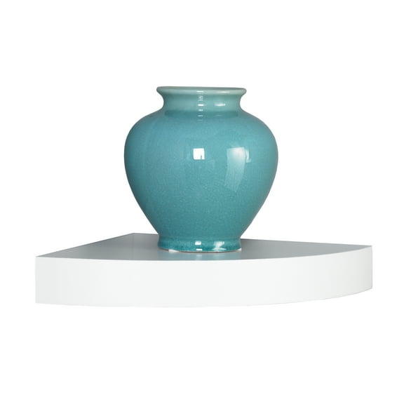 InPlace Shelving Rectangle Wall Shelf, Floating Shelf, White, 23.6 W x 10.2 D x 2 H