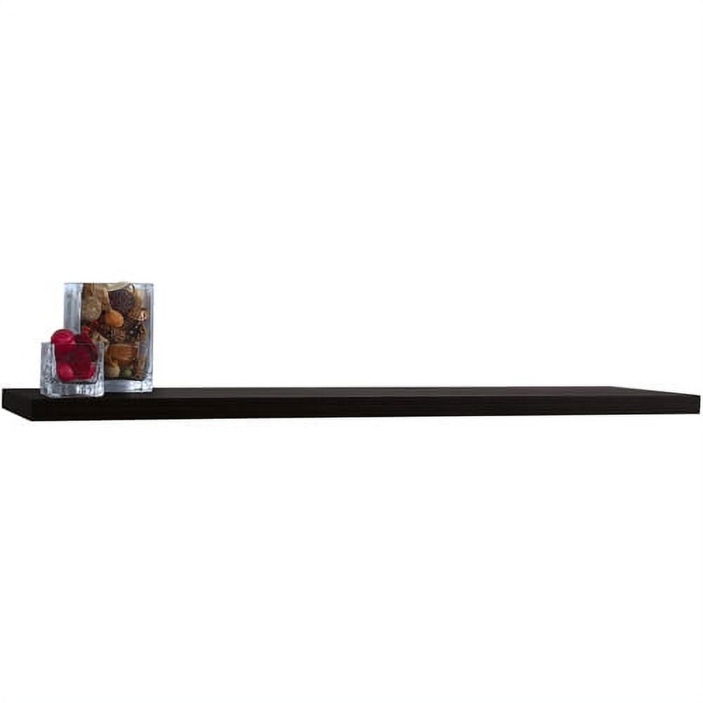 "InPlace Shelving, 60"" Long Black Slim Classic Floating Wall Shelf, Invisible Support, 8"" D x