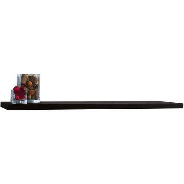 InPlace Shelving, Slim Classic Floating Wall Shelf, 60" W x 8" D x 1.25" H, Black