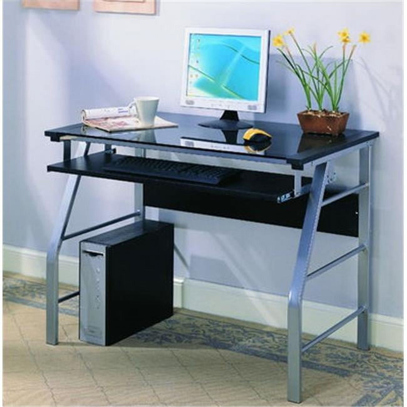 InRoom Computer Desk - Silver - Walmart.com