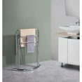 thumbnail image 1 of Room Designs Towel Stand Chrome Modern Crescent Base; Rod Top, 1 of 4