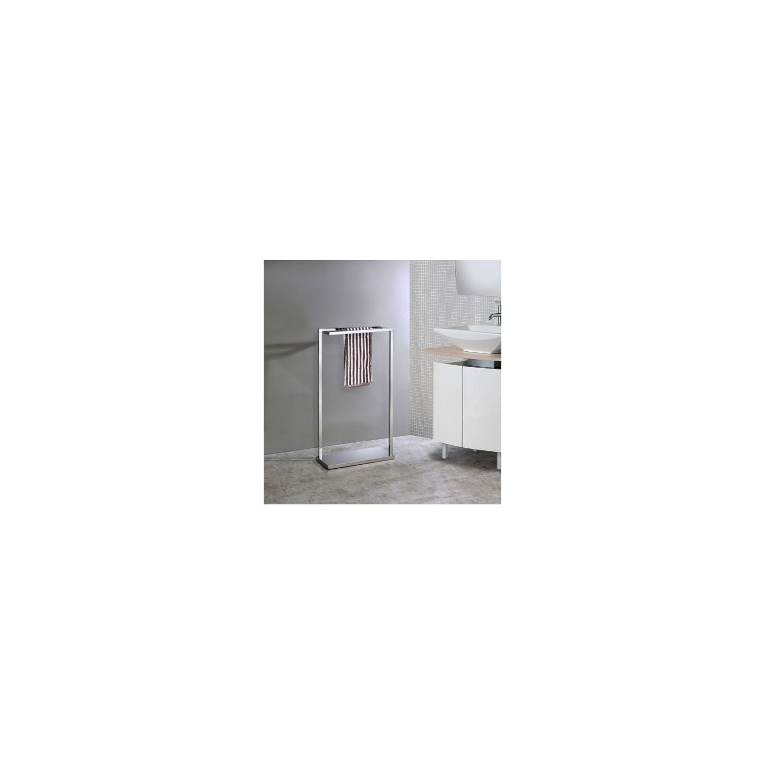Modern Chrome Freestanding Towel Rack with Three Bars