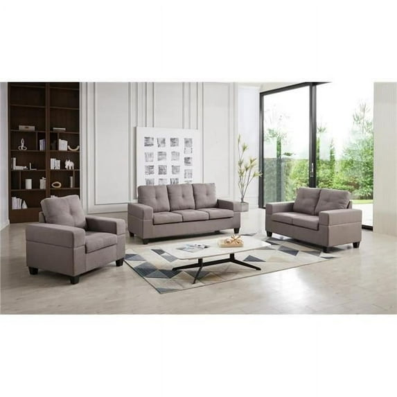 InRoom Furniture 2056LBR-S Wood Sofa, Light Brown