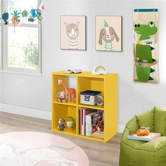 InRoom Furniture BK1568-Y 24 x 11 x 24 in. Bookcase & Organizer, Yellow