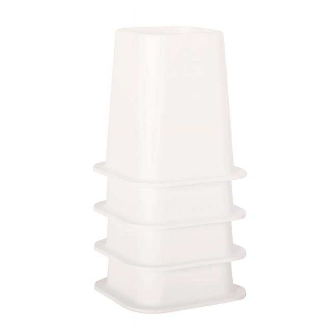 White Heavy Duty Plastic 6-Inch Bed Risers Set of 4