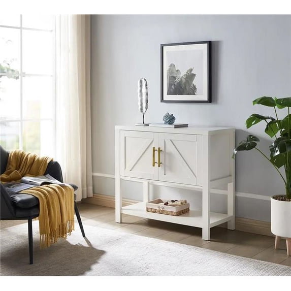 InRoom Furniture C1278 36 x 15 x 32 in. Console Table, White