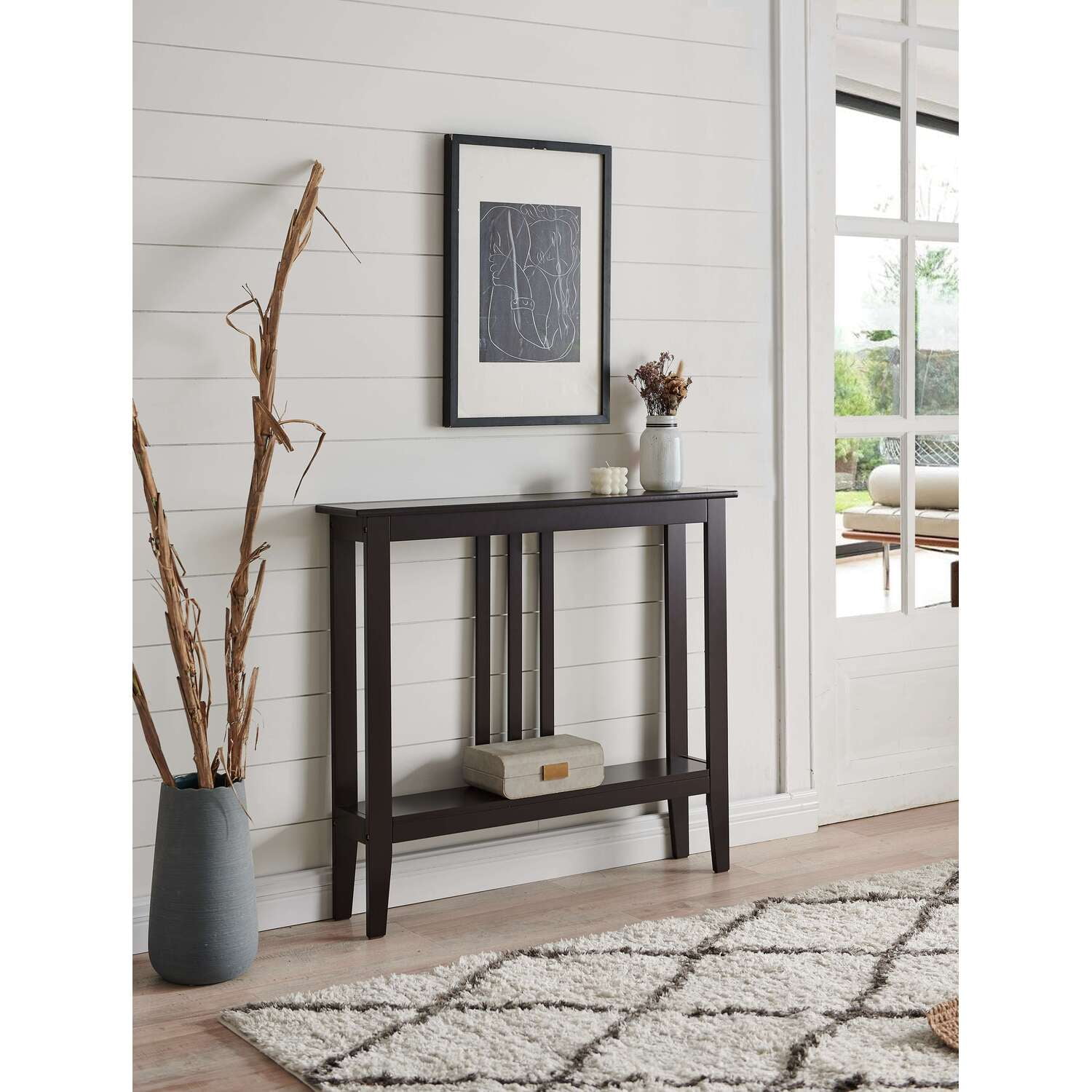 Room Designs Console Table Espresso Contemporary Rectangular - Walmart.com