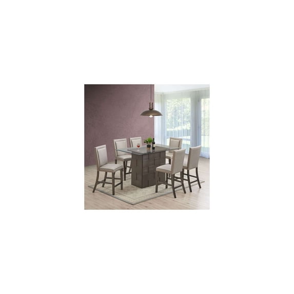 Room Designs Dinette Table Glass: Clear Base: Metallic Grey Contemporary Rectangle