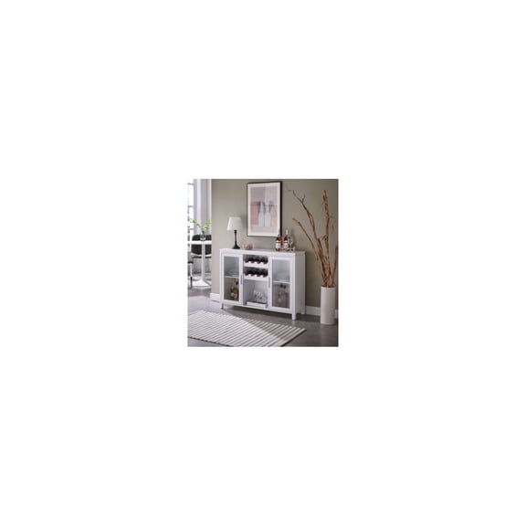 InRoom Furniture WR1361-WH Buffet & Wine Rack, White