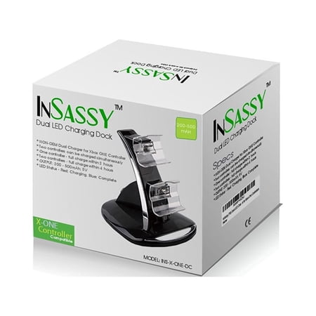 InSassy (TM) Dual LED Charging Dock for Xbox One Controllers