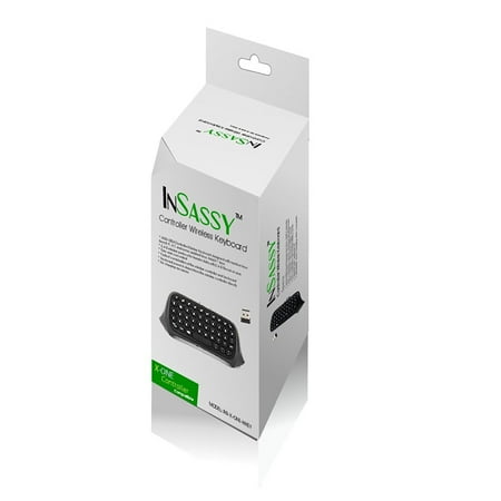 InSassy® Xbox One Controller 2.4ghz Wireless Keyboard Mini Bluetooth Qwerty KeyPad Adapter for Xbox One Game Controller [Black]