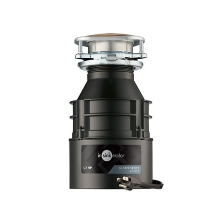 InSinkerator - Badger 5 Lift and Latch Standard Series 1/2 HP Continuous Feed Garbage Disposal with Power Cord - Grey
