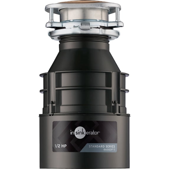 InSinkErator Garbage Disposal Badger 5 Continuous Feed - 1/2 HP — Residential Use, Standard Application