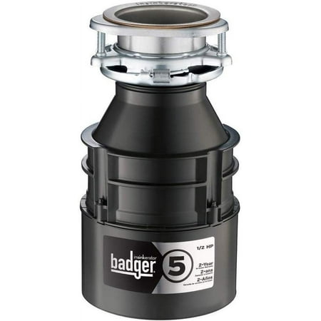 InSinkErator Garbage Disposal Badger 5 Continuous Feed - 1/2 HP — Residential Use, Standard Application