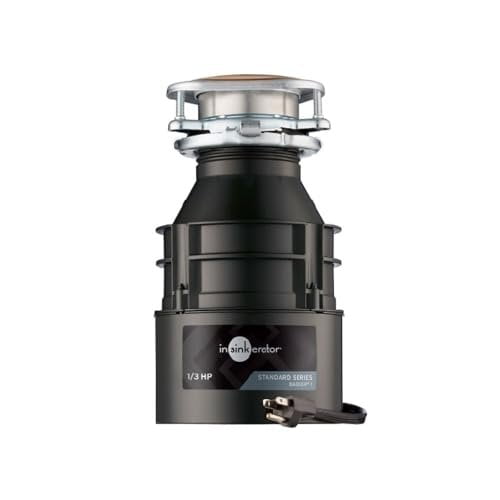 InSinkErator Garbage Disposal with Power Cord, Badger 1, Standard Series, 1/3 HP Continuous Feed, Black