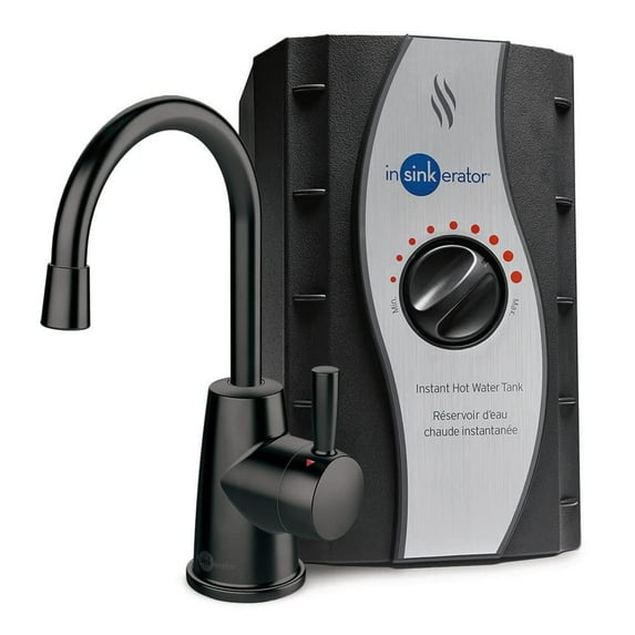 InSinkErator Hot Water Dispenser HOT250 Matte Black Faucet - Adjustable Temperature - Stainless Steel