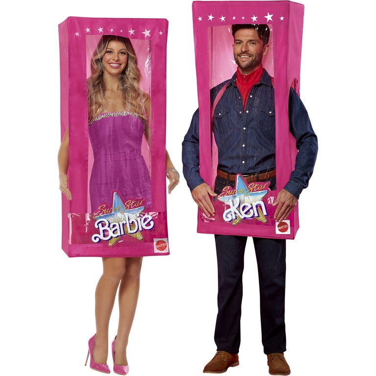 InSpirit Designs Barbie or Ken Box Halloween Costume Unisex, Adult 18-64,  Multi-Color