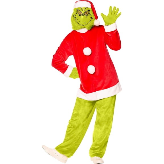 InSpirit Designs, LLC Dr. Seuss Santa Grinch Adult Costume | Medium Male