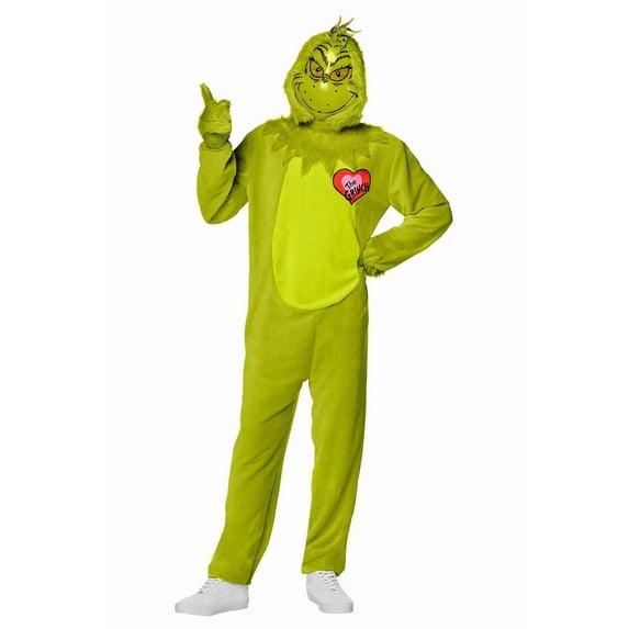 InSpirit Designs, LLC Dr. Seuss Grinch Deluxe Adult Costume Jumpsuit | XL Unisex