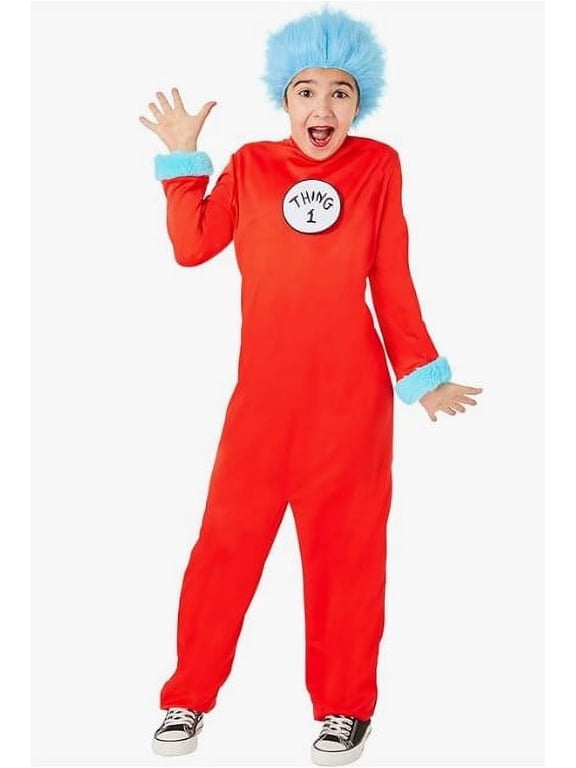 Dr Seuss Thing Jumpsuit Child Costume | Small Unisex