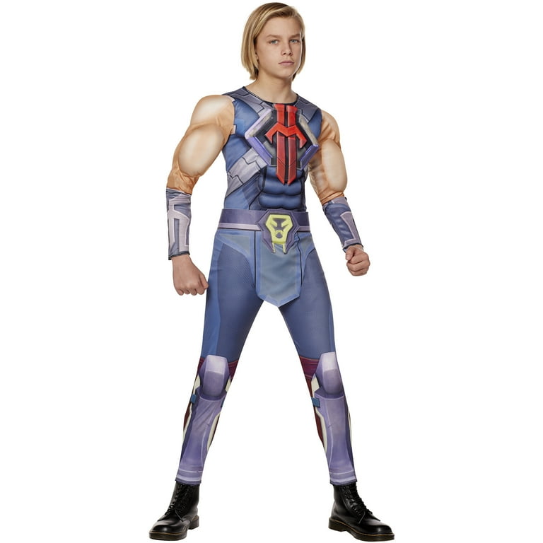He-Man Costume Kids Muscle Chest Masters of the Universe Jumpsuit He-Man Costume Kids Muscle Chest Masters of the Universe Jumpsuit
