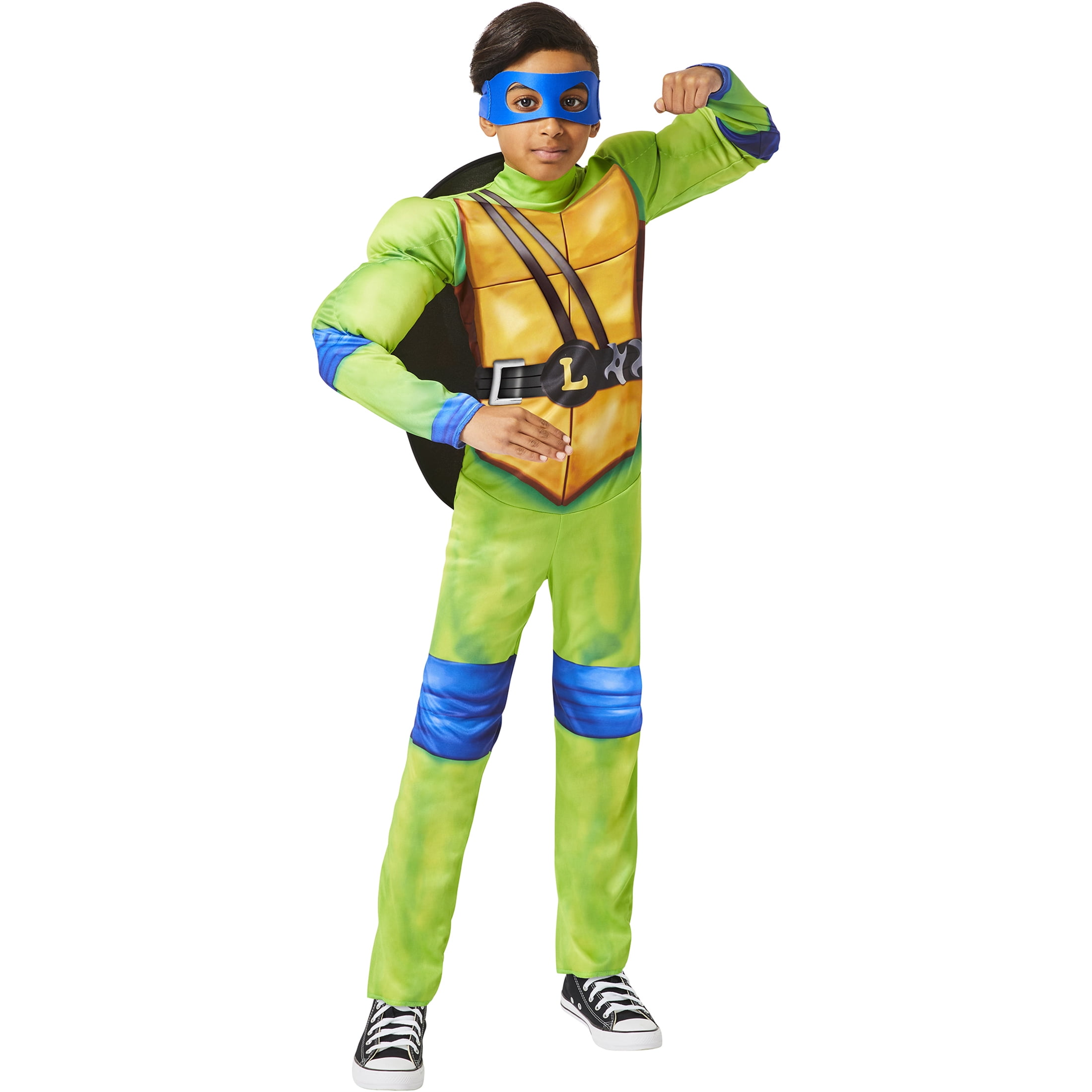Boy's Teenage Mutant Ninja Turtles Leonardo Costume T-Shirt - Kelly Green -  Large