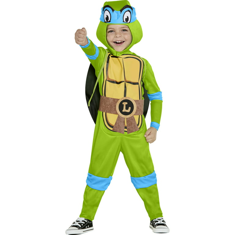 Boy's Teenage Mutant Ninja Turtles Leonardo Costume T-Shirt - Kelly Green -  Large