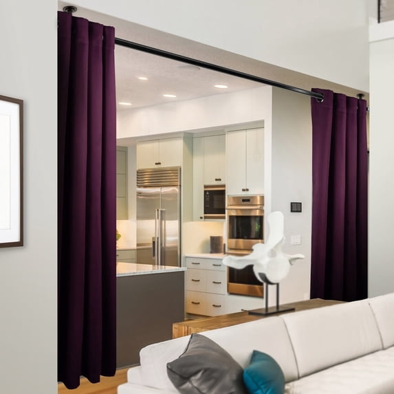 InStyleDesign 96"H Extra Wide Room Divider Curtain with Grommet (1 Panel) Purple 96w x 96h