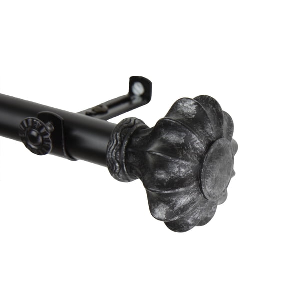 InStyleDesign Amor Adjustable Black Curtain Rod Set 66 to 120 inch