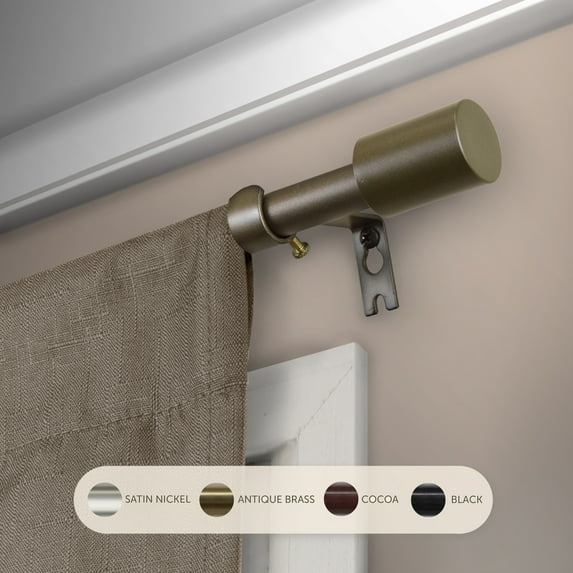 InStyleDesign Angela 5/8-inch Adjustable Single Curtain Rod Antique Gold 18 to 28 inches Antique