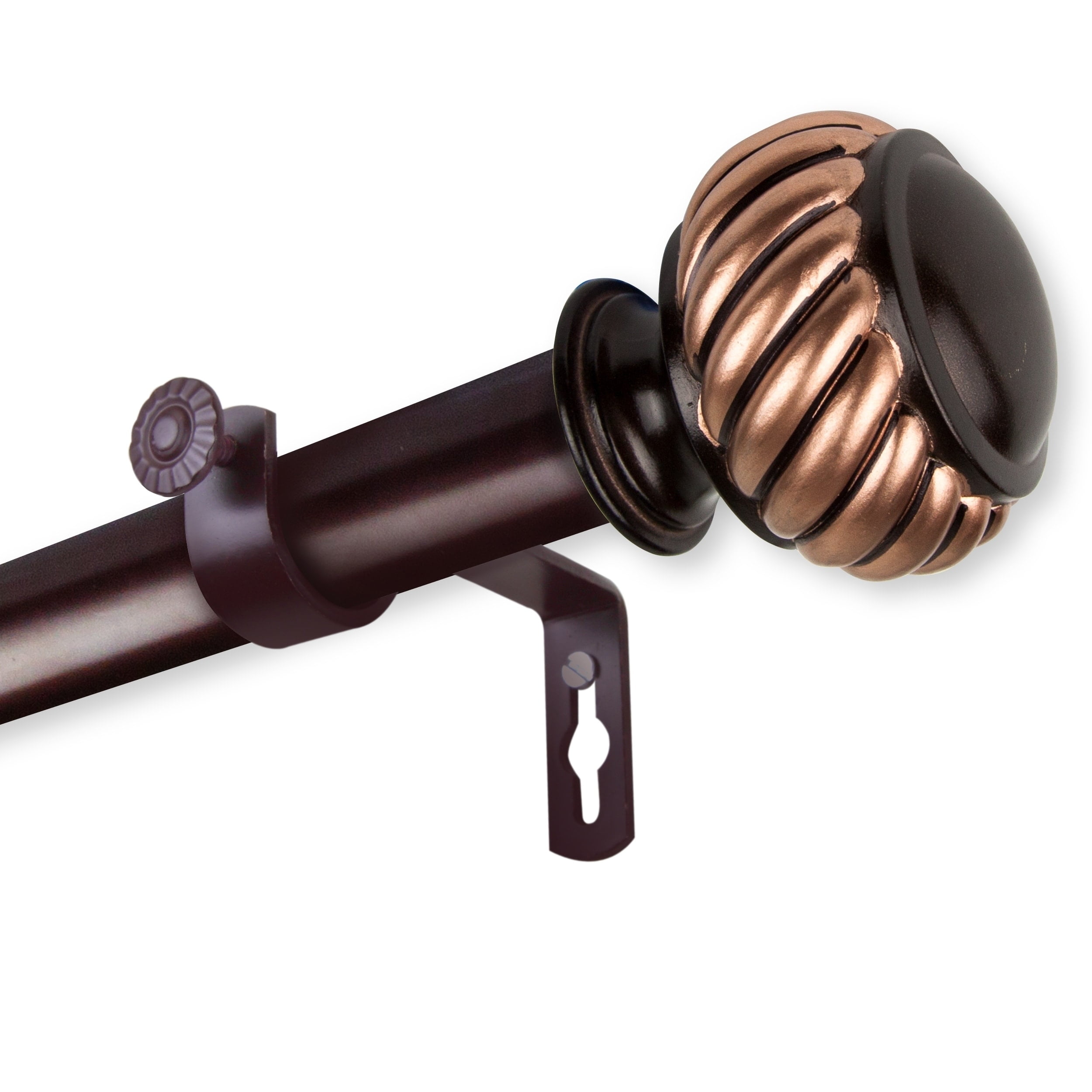 InStyleDesign Barta 1 inch Diameter Adjustable Curtain Rod bronze 66 to