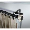 thumbnail image 1 of InStyleDesign  Brooklyn 1 inch Diameter Adjustable Double Curtain Rod Black 48 to 84 inches Black Finish, 1 of 5
