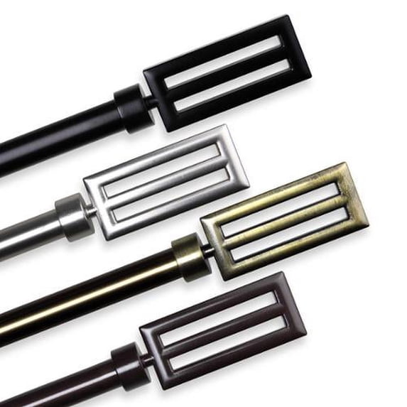 InStyleDesign Cavalier Curtain Rod Cocoa 66 to 120 inches Brown Finish