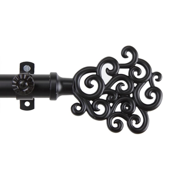 InStyleDesign Cloud Adjustable Black Curtain Rod 120 to 170 inch