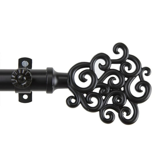 InStyleDesign  Cloud Adjustable Black Curtain Rod 120 to 170 inch