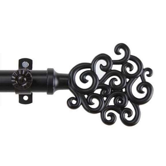 InStyleDesign  Cloud Adjustable Black Curtain Rod 28 to 48 inches