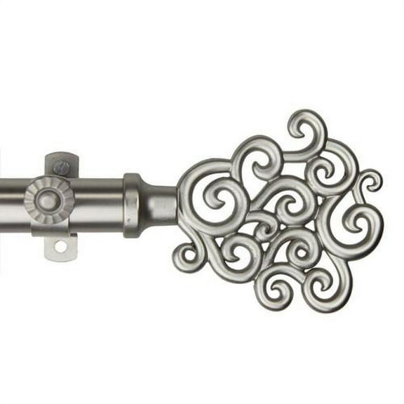 InStyleDesign  Cloud Adjustable Satin Nickel Curtain Rod 120 to 170 inch